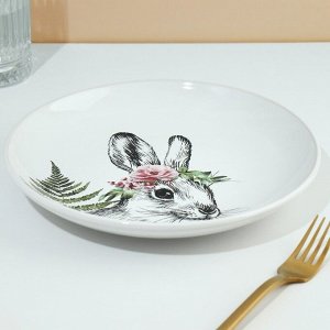 Тарелка керамическая Dolce Ceramo. «Зайка», 22,5 см