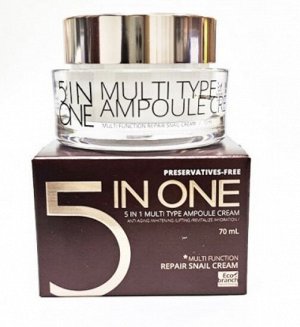Eco Branch Ампульный крем с муцином улитки 5в1 5 in One Multi Type Ampoule Repair Snail Cream