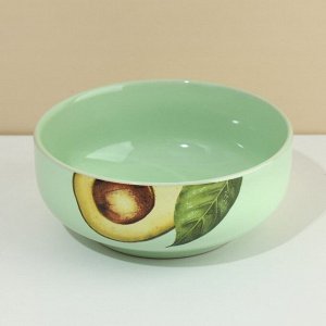 Тарелка глубокая керамическая Dolce Ceramo. «Авокадо», 550 мл, 14.5 см