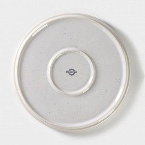 Тарелка фарфоровая обеденная Magistro Urban, d=22,5 см, цвет белый с чёрным