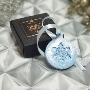 Гипсовое аромасаше AROMA BOX Снежинка голубая с блёстками