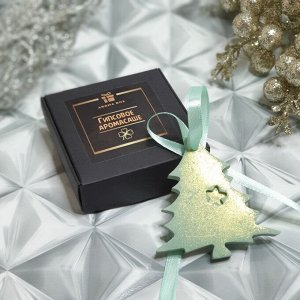 Гипсовое аромасаше AROMA BOX Ёлочка зеленая с блёстками