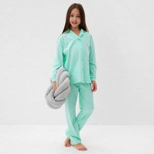 Пижама для девочки (рубашка и брюки) MINAKU, цвет мятный,