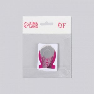 Формы для наращивания ногтей, 10 шт, цвет серебристый/розовый