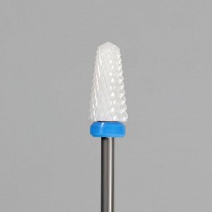 Фреза керамическая для маникюра «Конус», средняя нарезка, 6 ? 13 мм, в пластиковом футляре