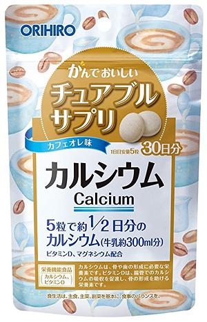 Витамины Кальций ORIHIRO с кофейно-молочным вкусом, 30дней