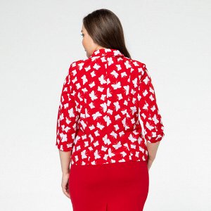 Жакет, текстиль, красный, 52 размер