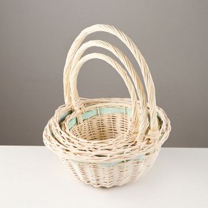 Набор корзин, 3 шт, 33x14/36 см, 28x12/31 см, 24x11/27 см, ива
