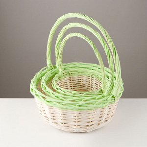 Набор корзин, 3 шт, 36x14x39 см, 32x12x34 см, 27x11x29 см, ива