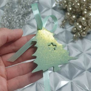 Гипсовое аромасаше AROMA BOX Ёлочка зеленая с блёстками