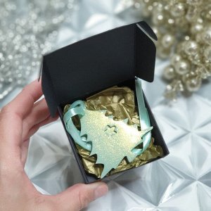 Гипсовое аромасаше AROMA BOX Ёлочка зеленая с блёстками
