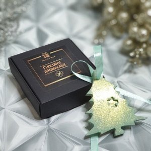 Гипсовое аромасаше AROMA BOX Ёлочка зеленая с блёстками