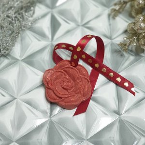 Гипсовое аромасаше AROMA BOX Цветок красный с блёстками