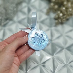 Гипсовое аромасаше AROMA BOX Снежинка голубая с блёстками