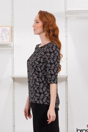 Блузка. Цвет: чёрный белый с рисунком
