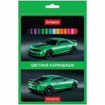 Карандаши &quot;Машинки&quot; 18цв., заточен., картон. уп., европодвес