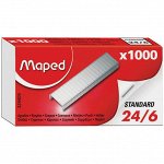 Скобы для степлера №24/6 &quot;Standard&quot;, никелированные, 1000 шт.
