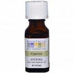 Aura Cacia, 100% чистое эфирное масло, Кипарис, 0,5 жидкой унции (15 мл)