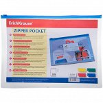 Папка-конверт на молнии Erich Krause &quot;PVC Zip Pocket&quot;, B5, 180мкм, прозрачная