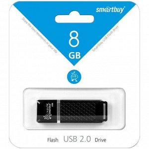 Память Smart Buy "Quartz" 8GB, USB2.0 Flash Drive, черный