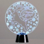 Подставка световая &quot;Олень&quot;, 13.5х11 см, 1 LED, батарейки в комплекте, RGB
