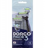 DORCO PACE3 Станок д/бритья МУЖ одноразовый 4 шт. (3 лезвия) увл.полоска, плав.головка TRC 200