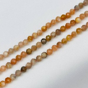 Бусины для украшений из Лунного и Солнечного камня огранка