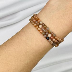 Бусины для украшений из Лунного и Солнечного камня огранка