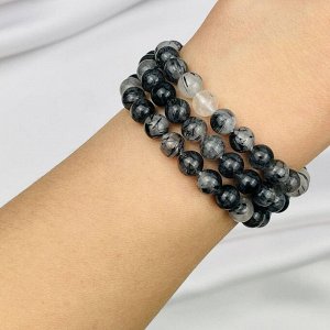 Бусины для украшений из Кварца с включением Турмалина
