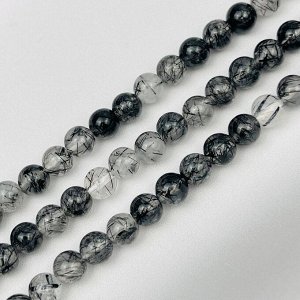 Бусины для украшений из Кварца с включением Турмалина