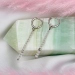 Серьги длинные из Розового кварца