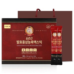 (Набор) Ферментированный концентрат красного женьшеня с медом и цитрусовыми Jungwonsam 6 Years Old Korean Fermented Red Ginseng Extract Stick, 10гр *30шт