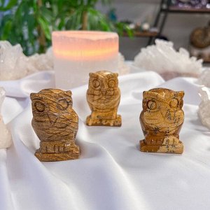 Фигурка резная "Сова" из песочной Яшмы