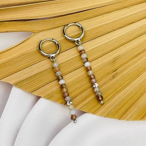 Серьги длинные из ботсванского Агата