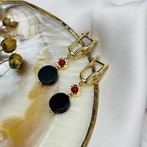 Серьги из Агата и Коралла