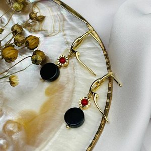 Серьги из Агата и Коралла