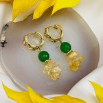 Серьги из Цитрина и Агата тон.