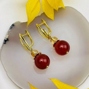 Серьги из Сердолика и Цитрина