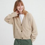 UNIQLO - укороченный кардиган из пряжи суфле - 32 BEIGE