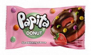 Пончик клубника Papita Donut Strawberry Sauce 40гр