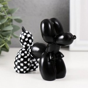 Фигурка полистоун «Чёрный воздушный шарик: собака, шахматка», 9x4.5x11 см
