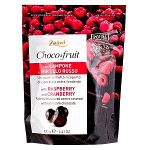 драже ZAINI Choco & fruit raspberry-cranberry125 г