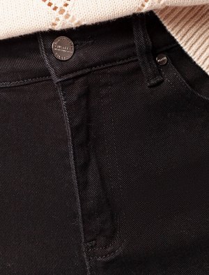 Джинсы mom-fit из эластичного денима черный