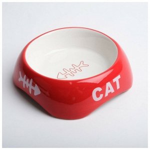 ВЫВОДИМ Миска керамическая "Cat", 170 мл, красная