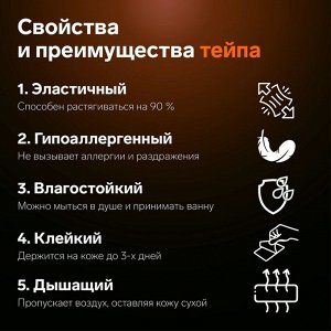 Тейп для лица, набор, 6 листов, цвет бежевый