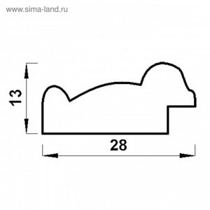 Рама для картин (зеркал) 40 х 50 х 2,8 см, пластиковая, Calligrata 6448, золото