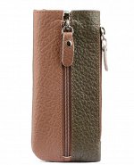 Ключник ГРЕТА OLIVE кожа пальмира оливк/коричневый