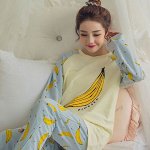 Пижама женская, принт бананы