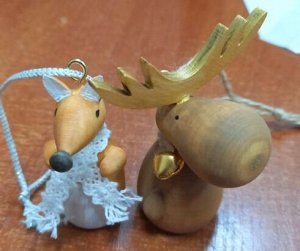 Деревянная елочная игрушка Лисичка