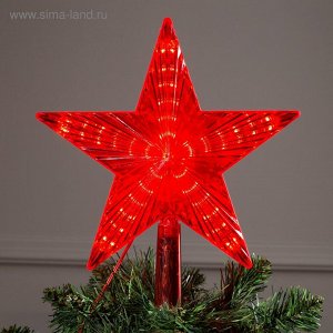 Светодиодная верхушка на ёлку «Звезда красная» 22 см